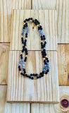 Pharaoh of Egypt Matte Onyx Gold Coated Hematite Endless Beaded Necklace