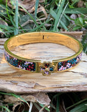 Multi-Color Flower Printed Bangle Bracelet