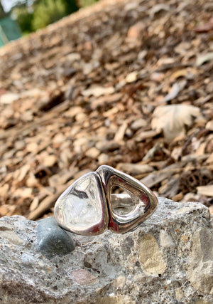 Corazon Parto Broken Irregular Metal Heart Ring Size 7.5