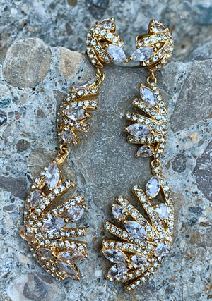 Vince Camuto CZ Flower Double Drop Earrings