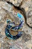 Abalone & Bronze Hoop Earrings