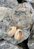 Bikini Babe Beige Enamel Cowrie Shell Earrings