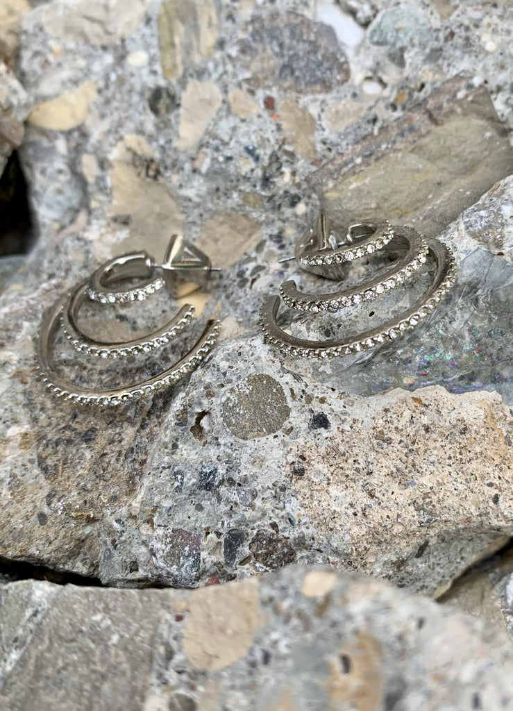 Vince Camuto Pavé Graduated Hoop Earrings