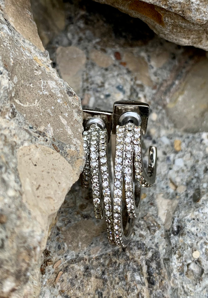 Vince Camuto Pavé Graduated Hoop Earrings