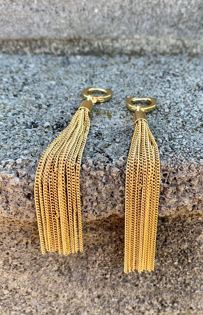 Vince Camuto Museum Huggie Tassel Linear Earrings