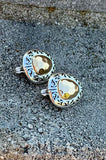 Scroll Silver & Gold Clip-On Earrings
