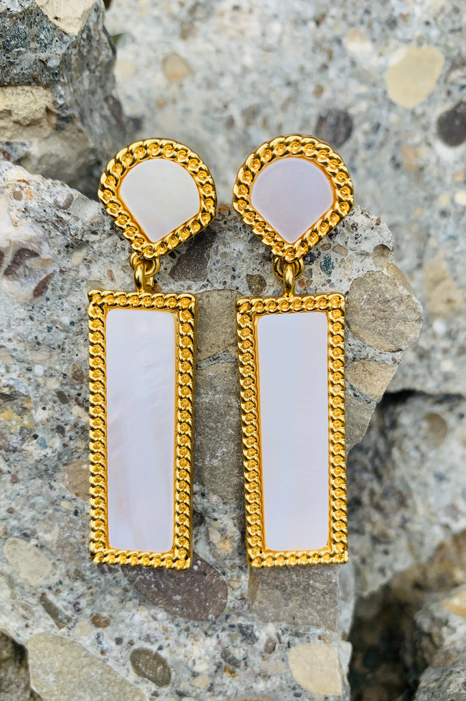 Vince Camuto Worn Gold Mother of Pearl Drop Earrings