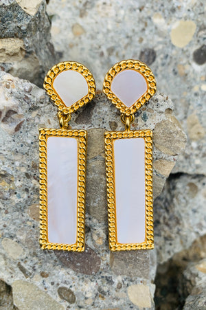 Vince Camuto Worn Gold Mother of Pearl Drop Earrings