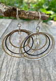 Tri-Tone Orbital Hoop Drop Earrings