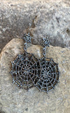EYE CANDY LA Spider Web Crystal Drop Earrings