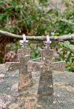 Dangle Cross Statement Earrings