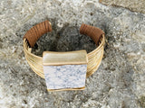 Robert Lee Morris Soho Geometric Multi-Row Stone Wire Cuff Bracelet