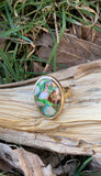 Bronze Genuine Mixed Matrix Stone in Green Size 9