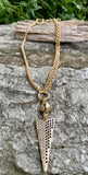 Pave Dagger Pendant Choker Necklace