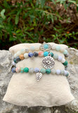 Evil Eye Agate 3-Strand Multi-Color Gemstone Bracelets