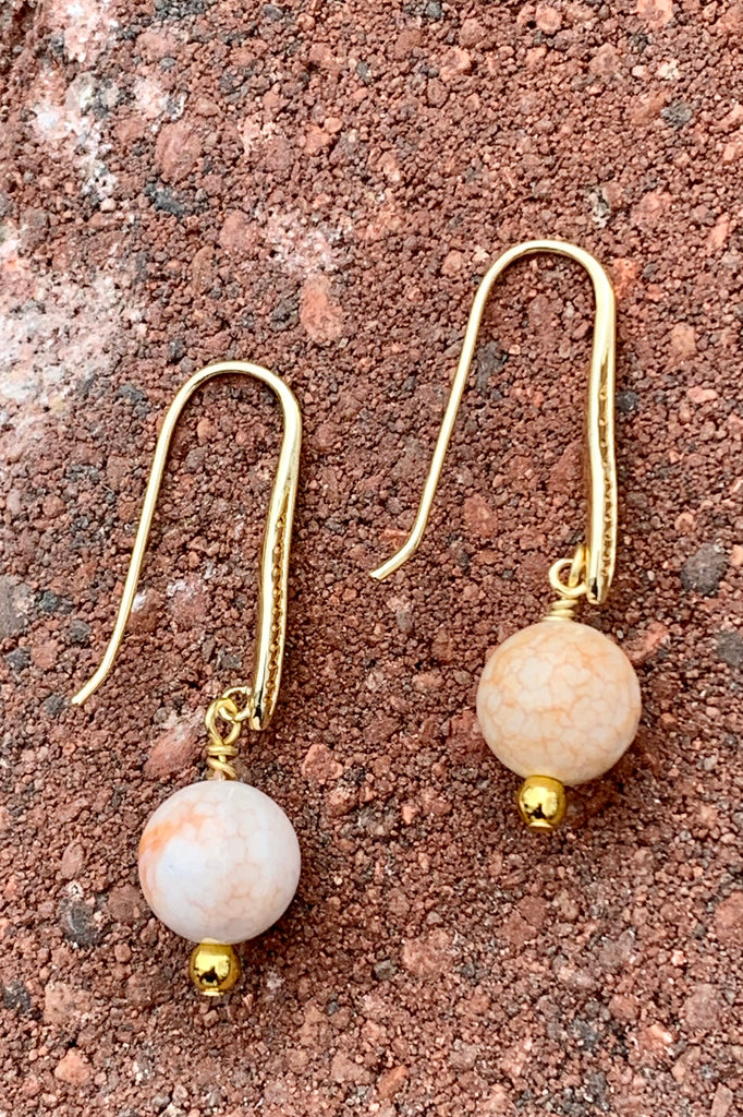 Spiny Oyster Bead Drop Earrings