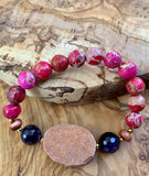 Northern Brights Orange Druzy Stretch Bracelet