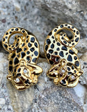 Lilly Pulitzer Cheetah Gold-Toned Leopard Cat Stud Earrings