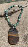 Barse Safari Territory Sterling Silver Chrysocolla, & Jasper Pendant Necklace