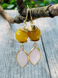 Petals of Pink Honey Jade and Rose Quartz Earrings