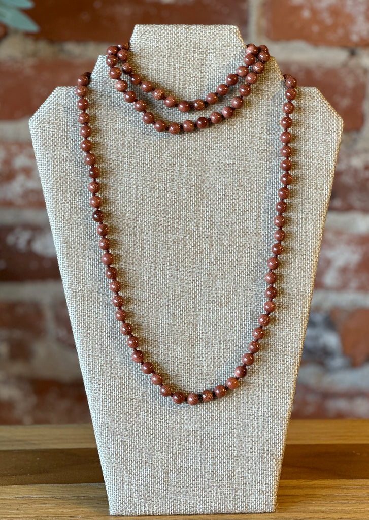 Immeasurable Goldstone Endless Beaded Necklace