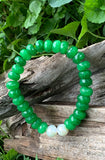 Green Quartz and Pearl Gemstone Bracelet