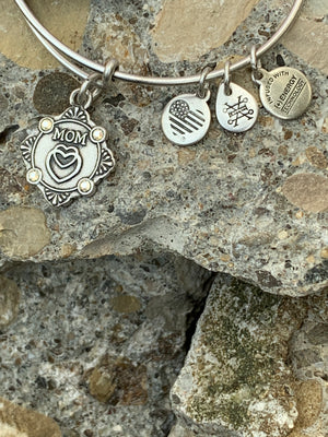 Alex and Ani "Mom Because I Love You" Silver Rafaelian Bangle Bracelet