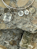 Alex and Ani "Mom Because I Love You" Silver Rafaelian Bangle Bracelet