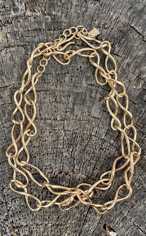Robert Lee Morris Soho Gold Twist Link Strand Necklace