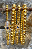 Arm Candy Hamsa Hand + Third Eye Brass Multi-Beaded Bracelets
