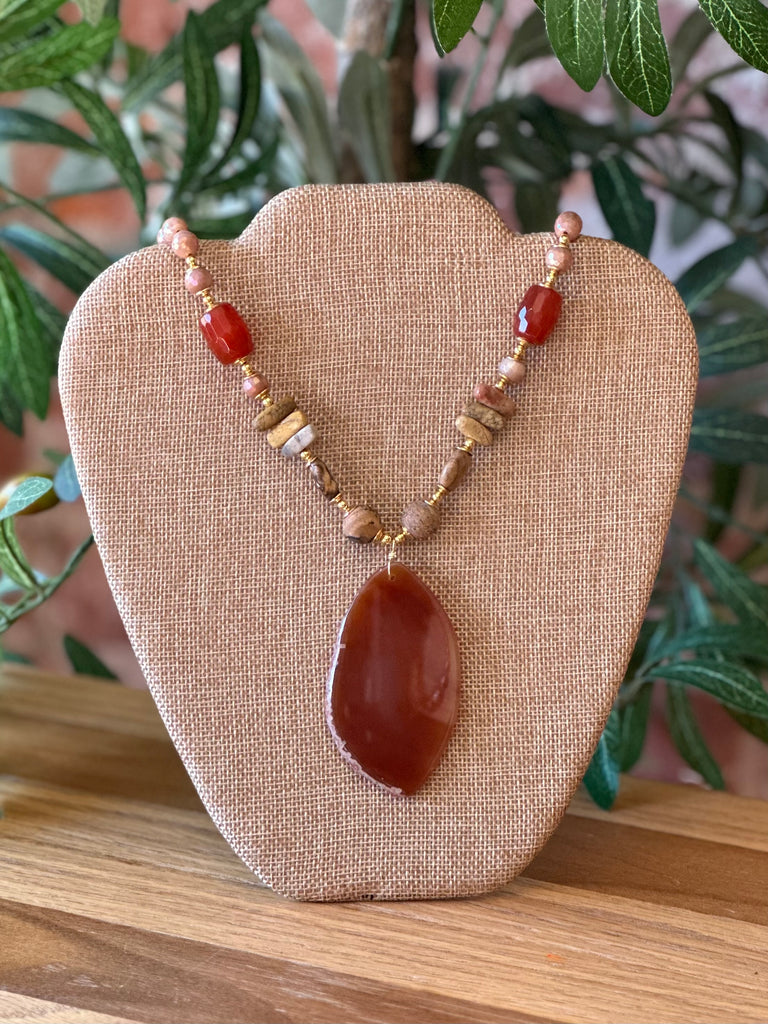 Jasper & Agate Pendant Necklace
