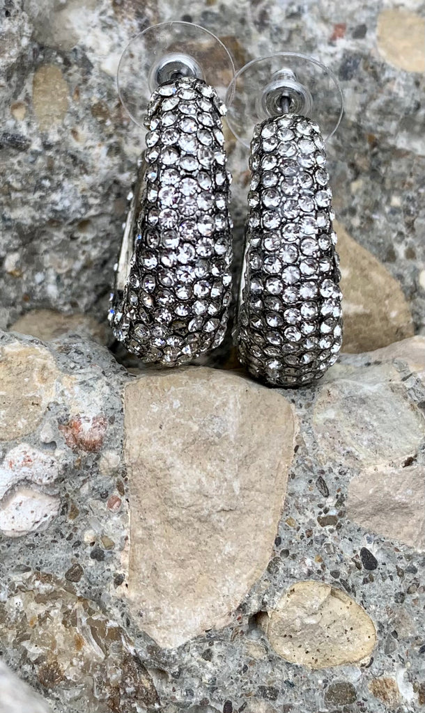Jessica Simpson Crystal Pave Hoop Earrings
