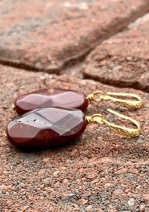 Bronze & Jasper Drop Earrings