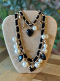 Mixed Hearts & Pearls in Love Statement Necklace
