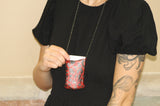"Hold Your Cards" Red & Black Checkered Purse Necklace