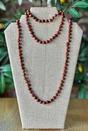 Immeasurable Goldstone Endless Beaded Necklace