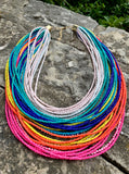 Multi-Layer Multi-Color Beaded Strand Bib Necklace