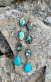 Mermaid Abalone, Turquoise Magnesite & Sterling Silver Earrings