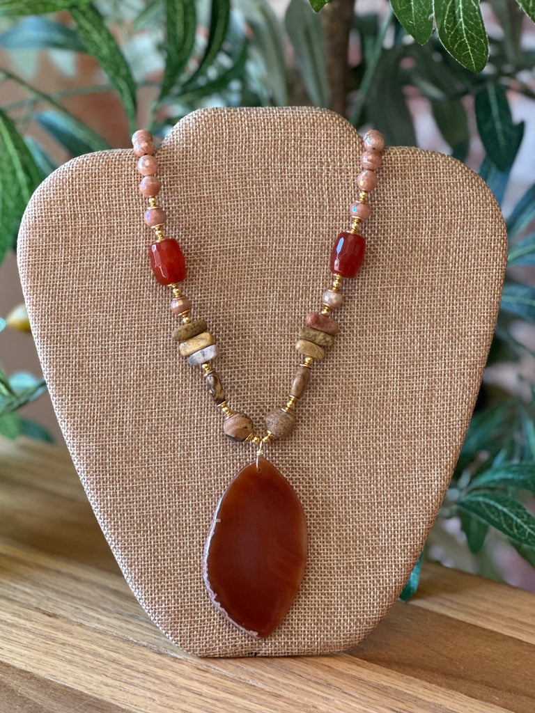 Jasper & Agate Pendant Necklace