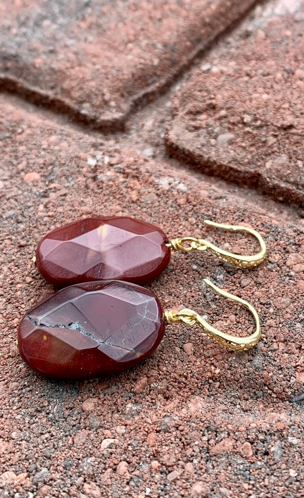 Bronze & Jasper Drop Earrings