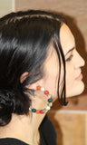 Pearl & White Multi-Color Bright Beaded Half Hoop Earrings