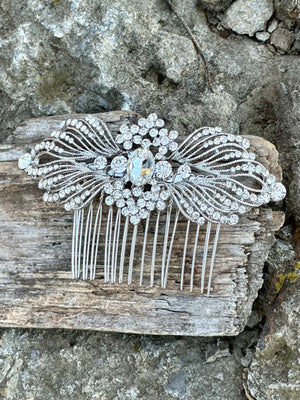 Silver Diamante Bridal Hair Comb