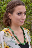 Iris & Lily London Sterling Silver & Green Agate Beaded Necklace