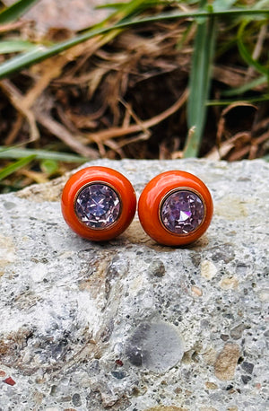 "Be Bold" Rare Blood Orange Stud Earrings