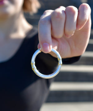Lauren Ralph Lauren Two-Tone Silver & Gold Hoop Earrings