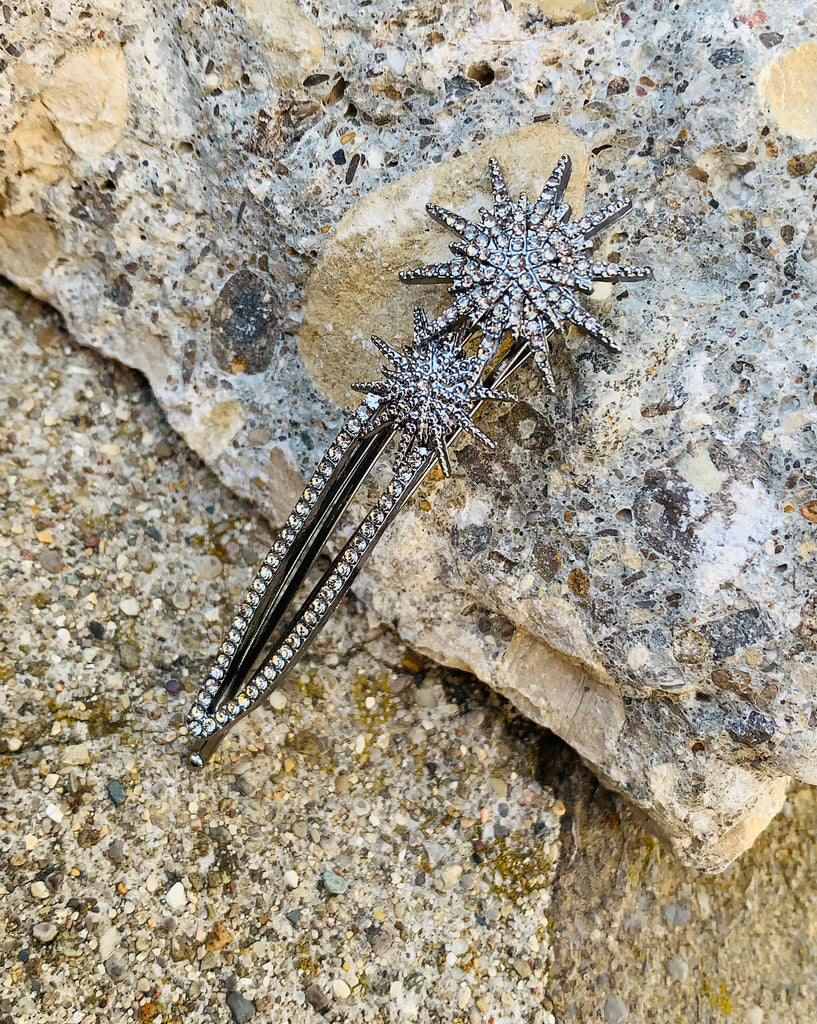 lonna & lilly Marcasite Double Star Hair Barrett