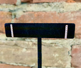 Swarovski Crystal Pave Studded Gold Plated Bar Earrings