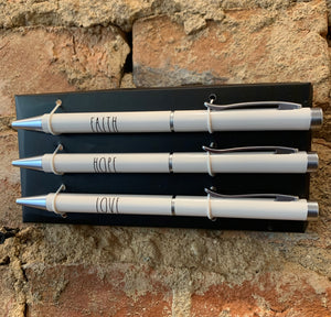 Rae Dunn Faith, Hope, Love Set of 3 Ballpoint Pen Set
