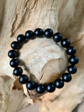 Genuine Black Onyx Polished Beaded Bracelet