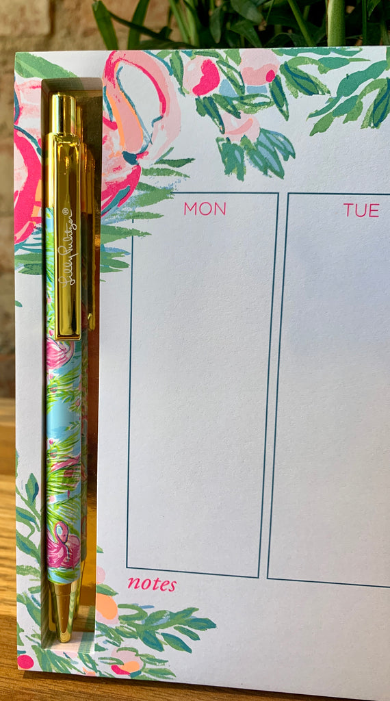 Lilly Pulitzer Multi-Color Weekly Desk Pad With Matching Pen